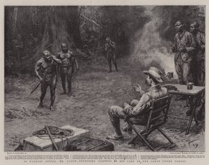 In Darkest Africa, Mr Lloyd Receiving Visitors in His Camp in the Great Pygmy Forest